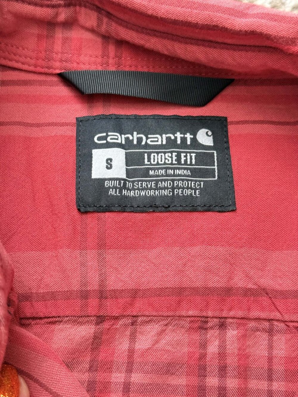 Carhartt Mens S Red Plaid Short Sleeve Work Shirt Gorpcore Utilitycore 4553 - Picture 5 of 7